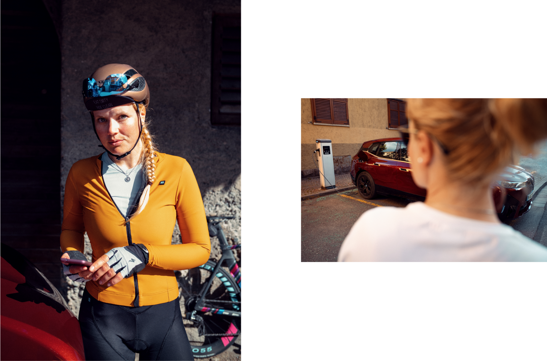 Electric sav, Bmw electric suv, Bike tour, Bike trip, Marie Wilke, Alps tour