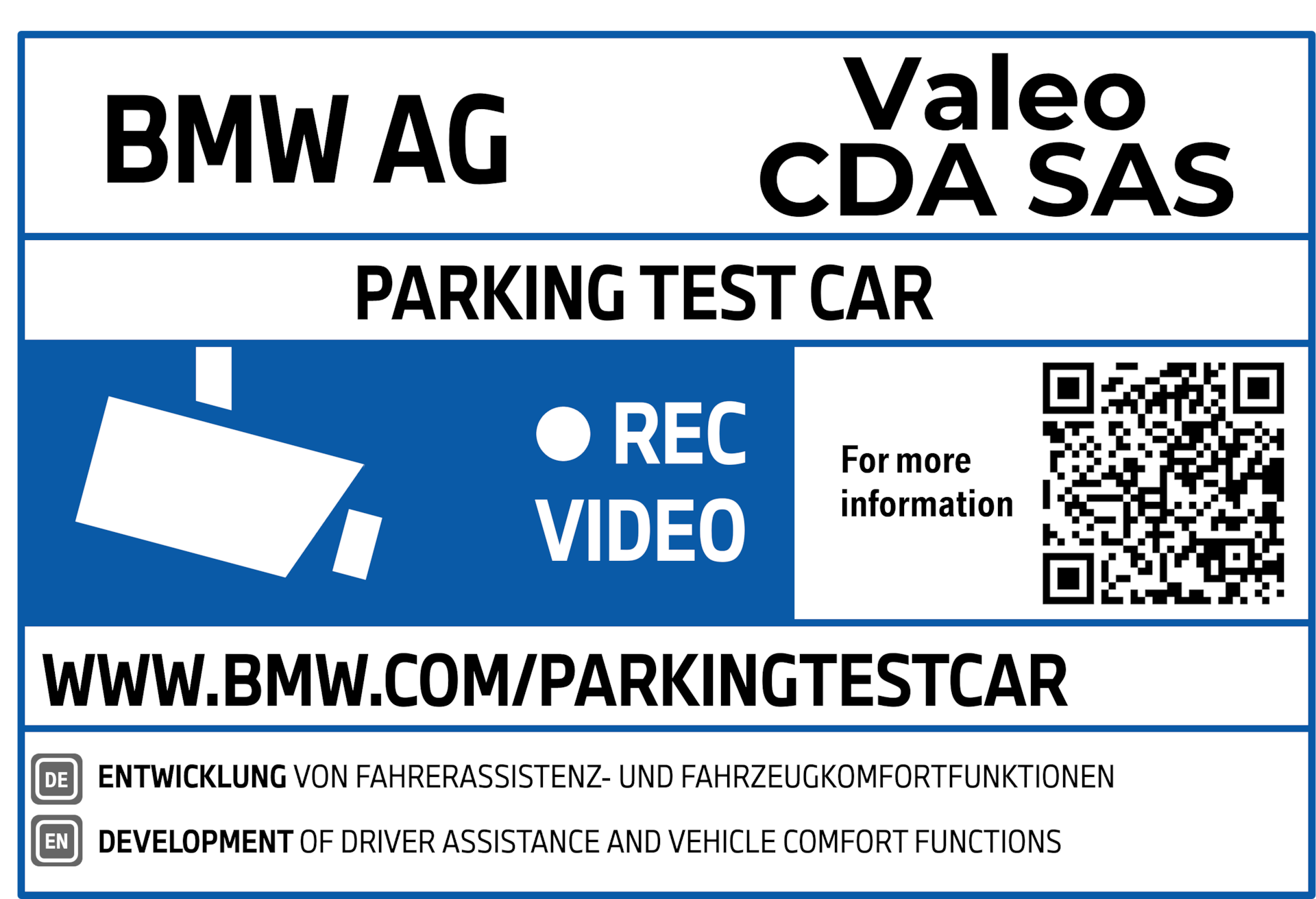 Klistermärken på testfordonen